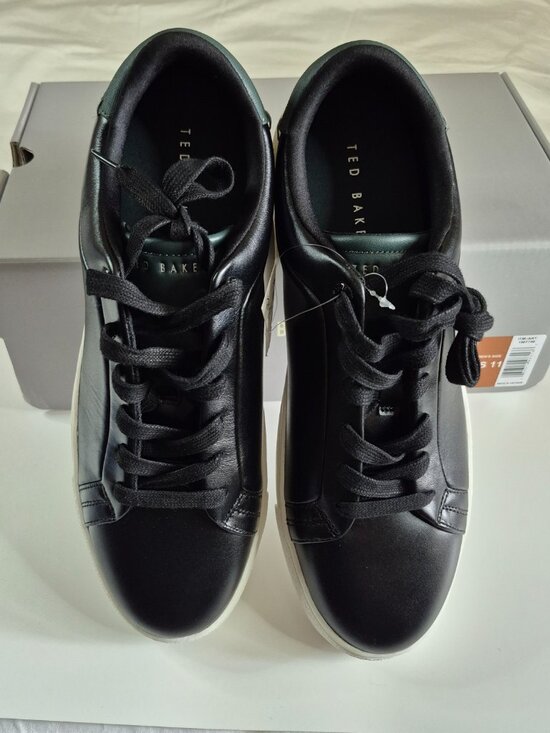 Ted Baker Men\'s Robberto Lace Up Black Leather Shoes, Size 11, New With Box main image 7